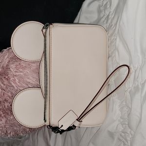 Coach Disney X Mickey Mouse Leather wristlet Rare